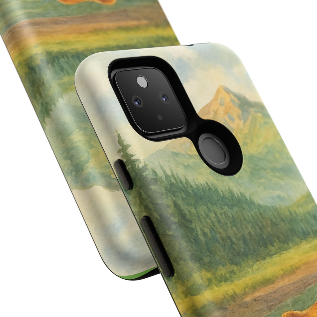 Scenic Bear Phone Case with, Tough & Protective Shell, Nature Lover Gift, Wildlife Art, Outdoor Adventure Accessory
