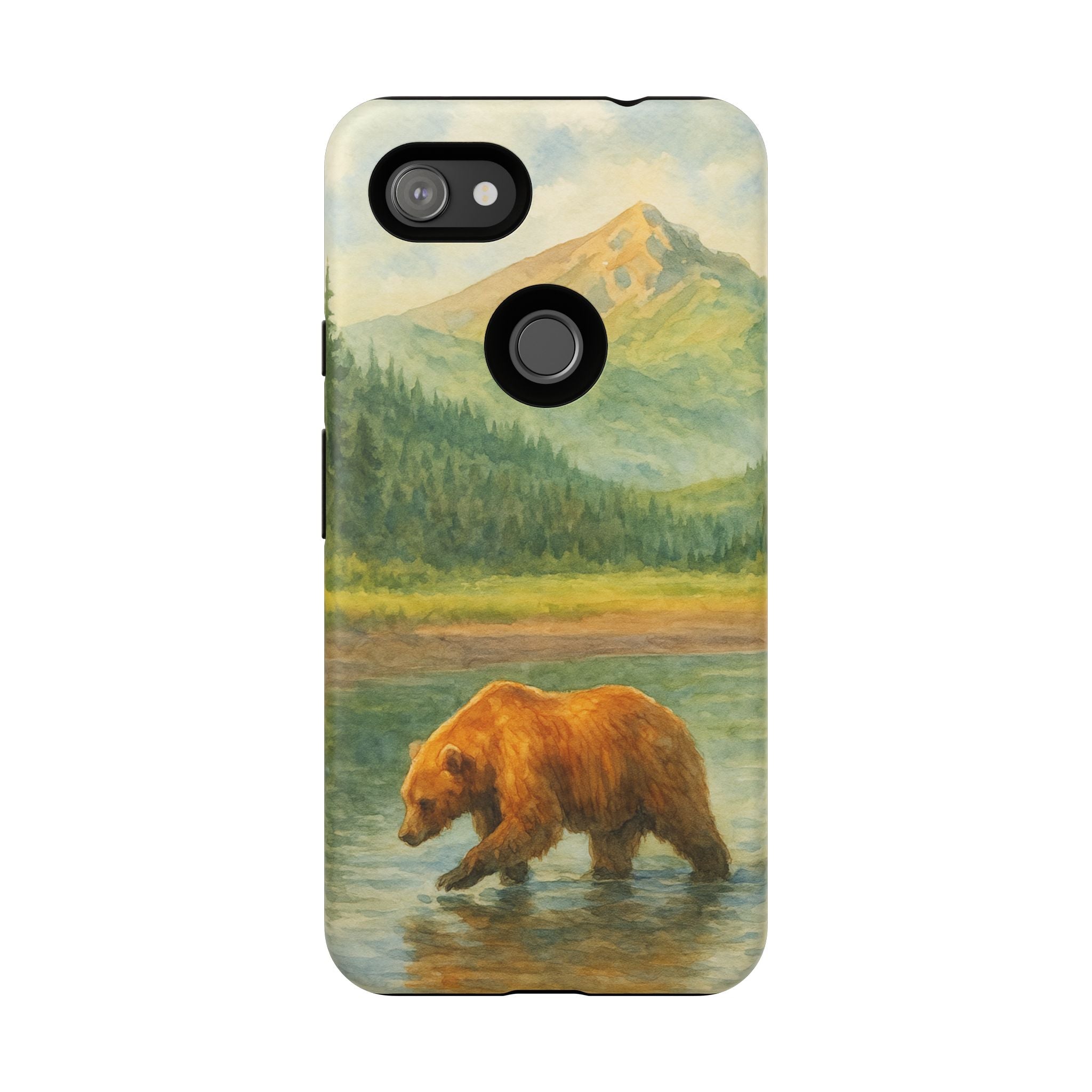 Scenic Bear Phone Case with, Tough & Protective Shell, Nature Lover Gift, Wildlife Art, Outdoor Adventure Accessory