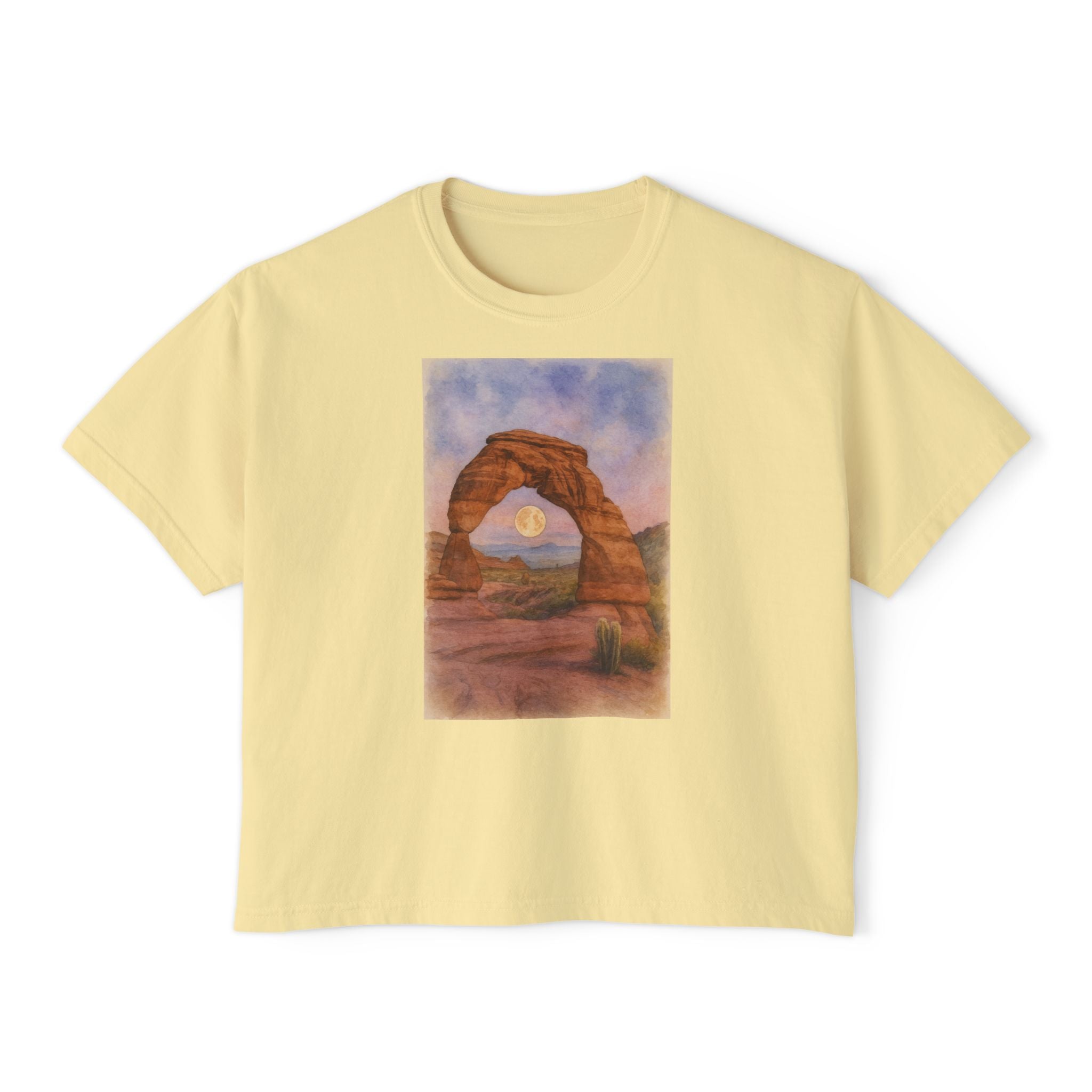National Park Boxy Tee - Delicate Arch Design for Women