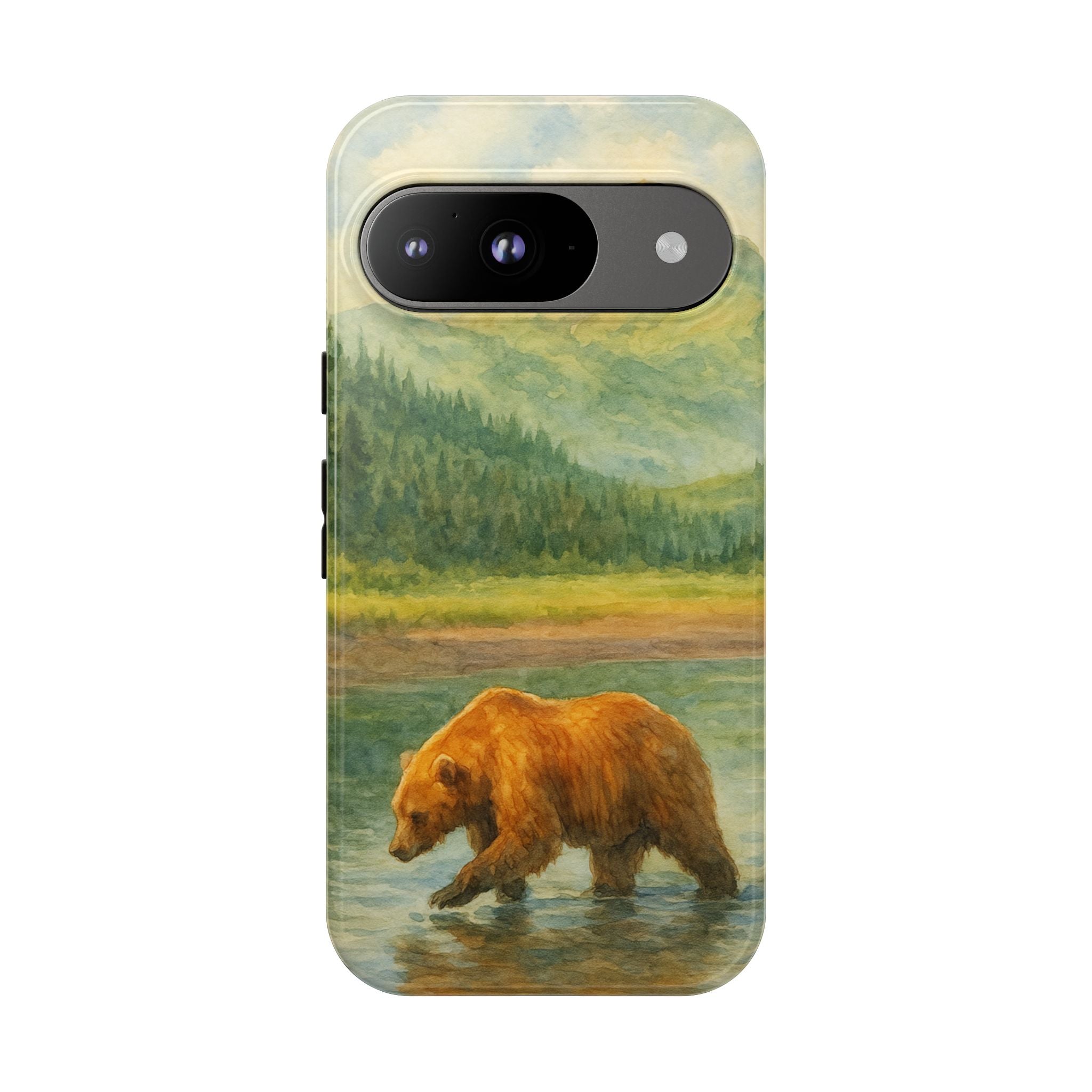 Scenic Bear Phone Case with, Tough & Protective Shell, Nature Lover Gift, Wildlife Art, Outdoor Adventure Accessory