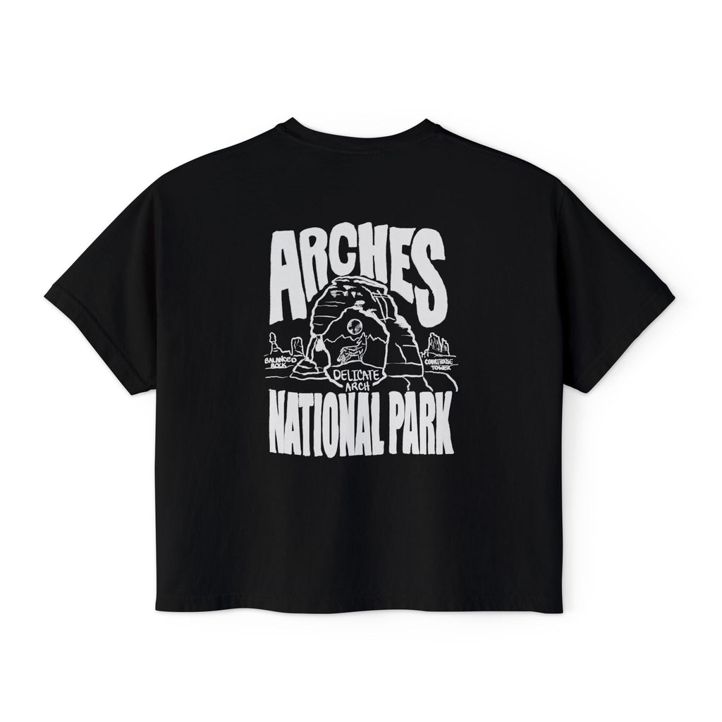 National Park Boxy Tee - Delicate Arch Design for Women
