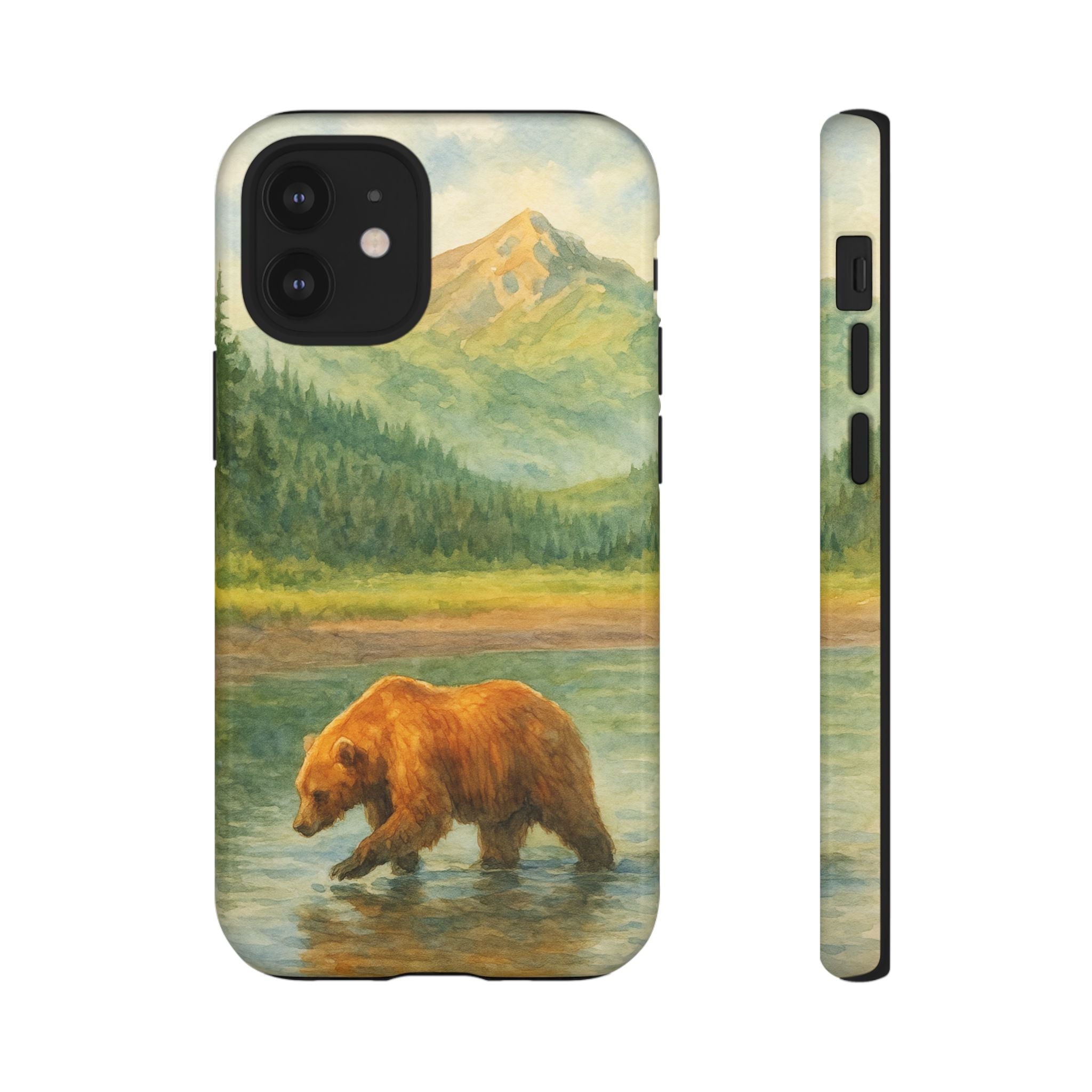 Scenic Bear Phone Case with, Tough & Protective Shell, Nature Lover Gift, Wildlife Art, Outdoor Adventure Accessory