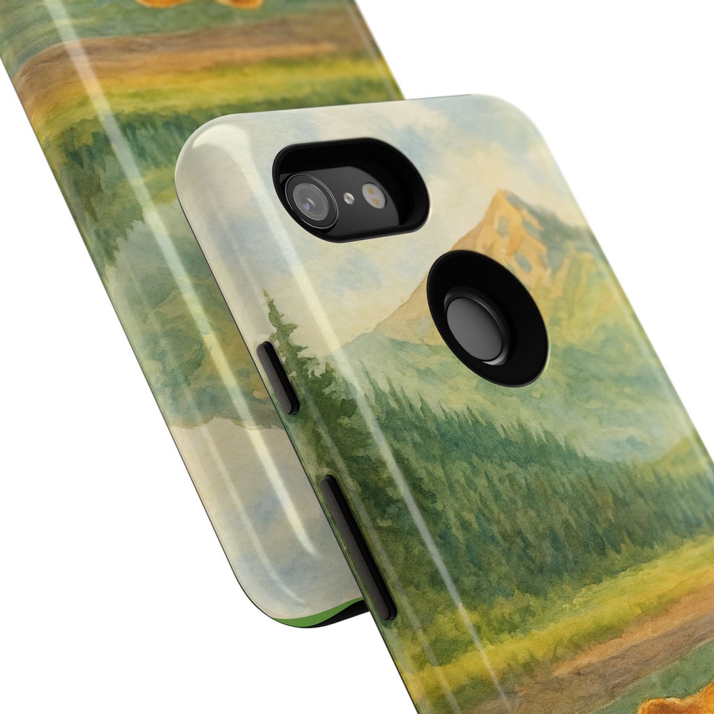 Scenic Bear Phone Case with, Tough & Protective Shell, Nature Lover Gift, Wildlife Art, Outdoor Adventure Accessory
