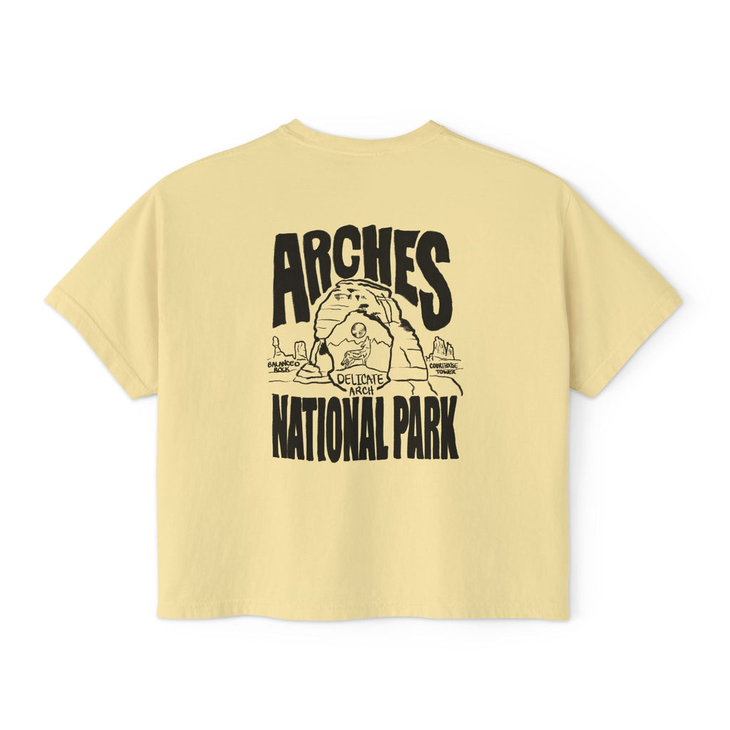 National Park Boxy Tee - Delicate Arch Design for Women