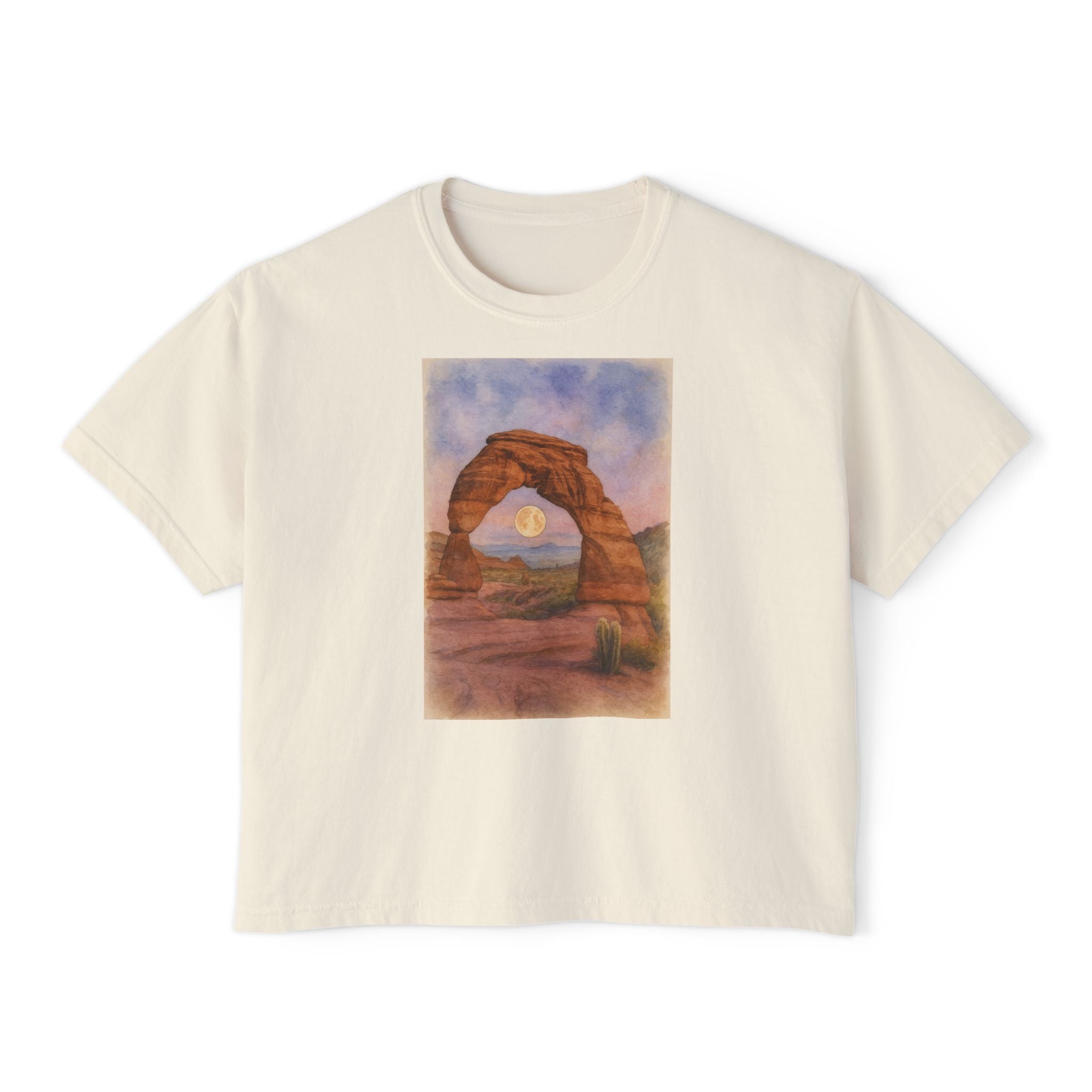 National Park Boxy Tee - Delicate Arch Design for Women
