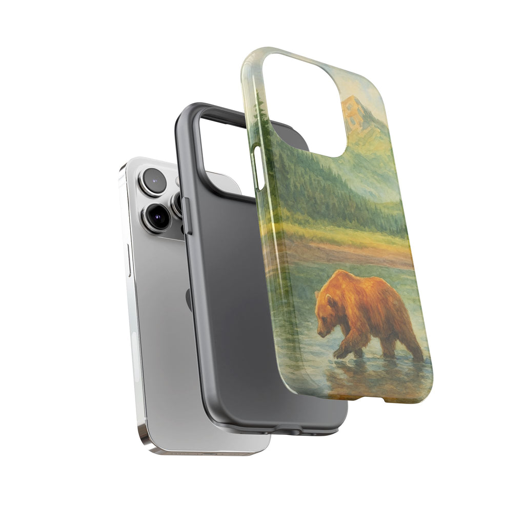Scenic Bear Phone Case with, Tough & Protective Shell, Nature Lover Gift, Wildlife Art, Outdoor Adventure Accessory