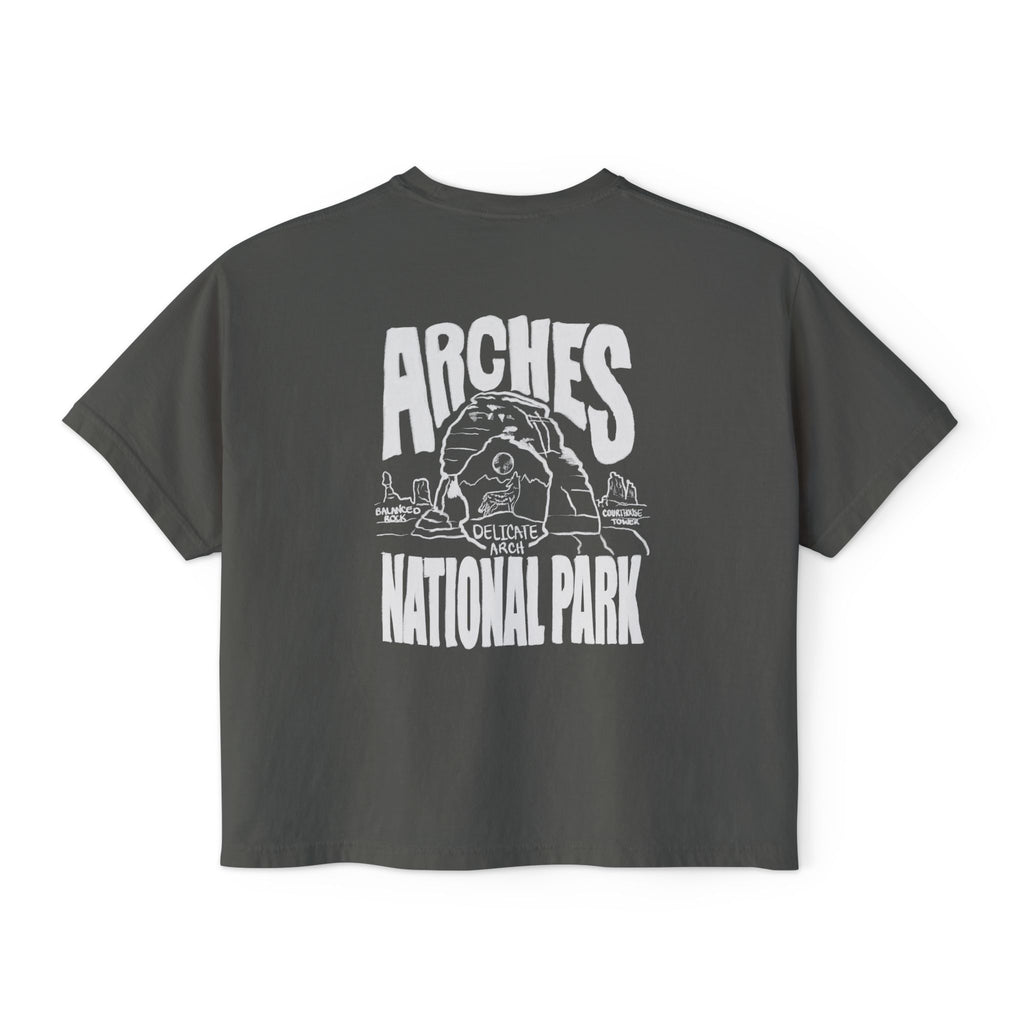 National Park Boxy Tee - Delicate Arch Design for Women