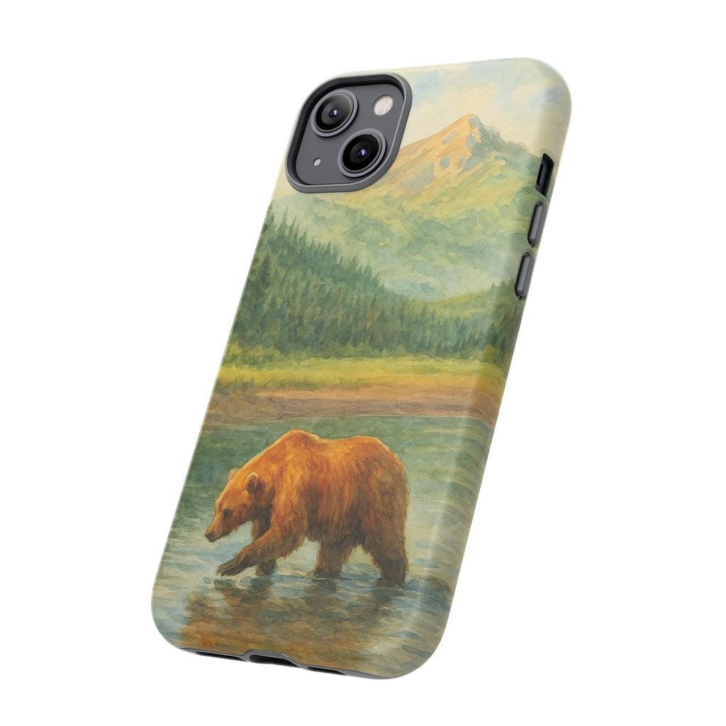 Scenic Bear Phone Case with, Tough & Protective Shell, Nature Lover Gift, Wildlife Art, Outdoor Adventure Accessory
