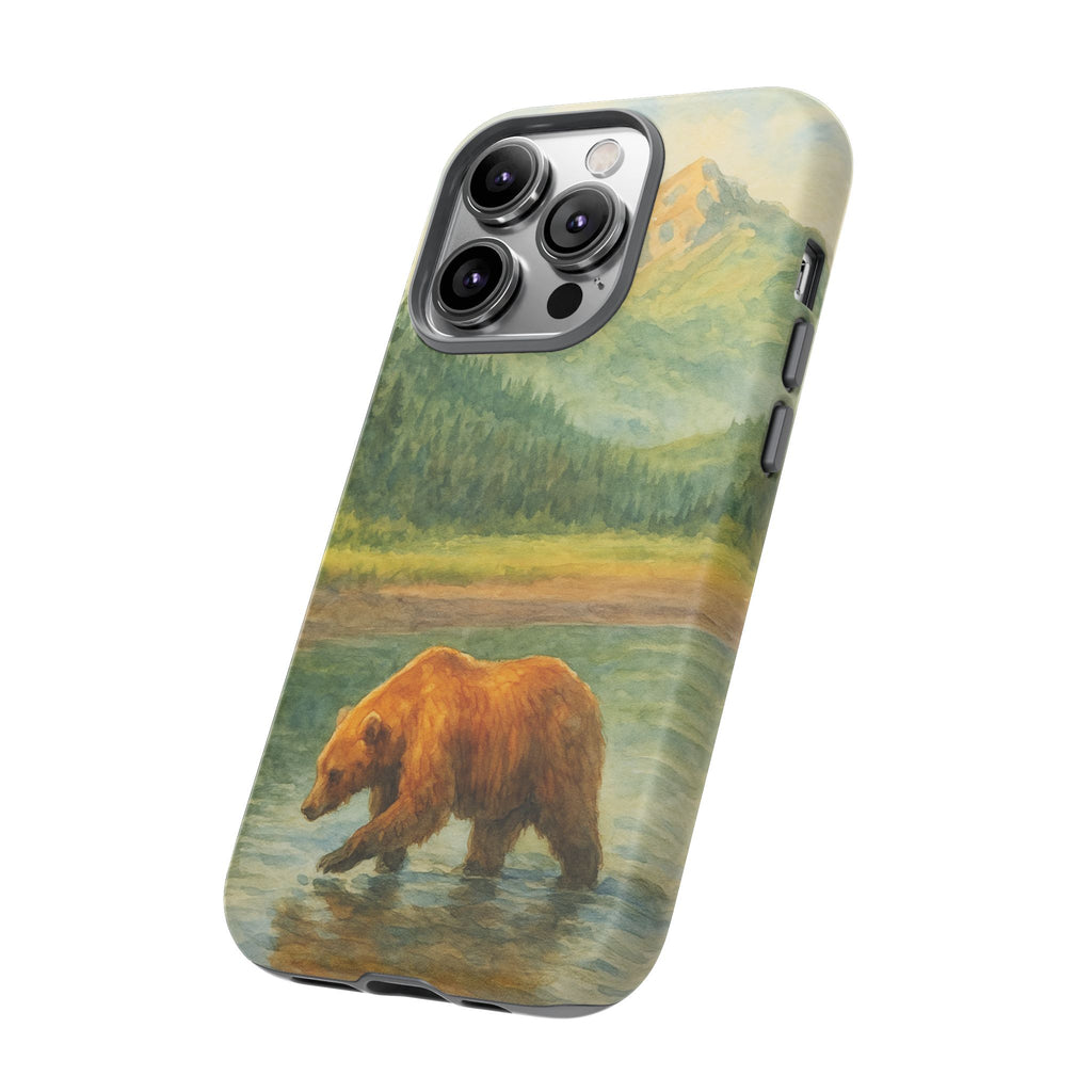 Scenic Bear Phone Case with, Tough & Protective Shell, Nature Lover Gift, Wildlife Art, Outdoor Adventure Accessory