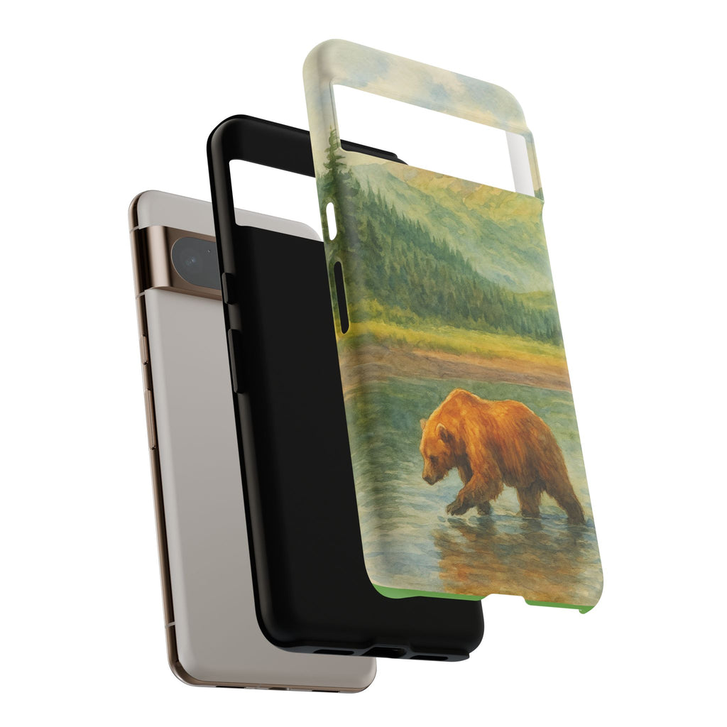 Scenic Bear Phone Case with, Tough & Protective Shell, Nature Lover Gift, Wildlife Art, Outdoor Adventure Accessory