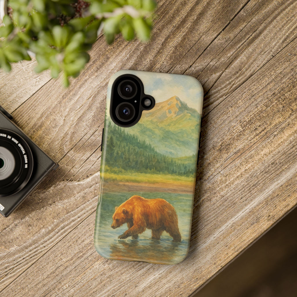 Scenic Bear Phone Case with, Tough & Protective Shell, Nature Lover Gift, Wildlife Art, Outdoor Adventure Accessory