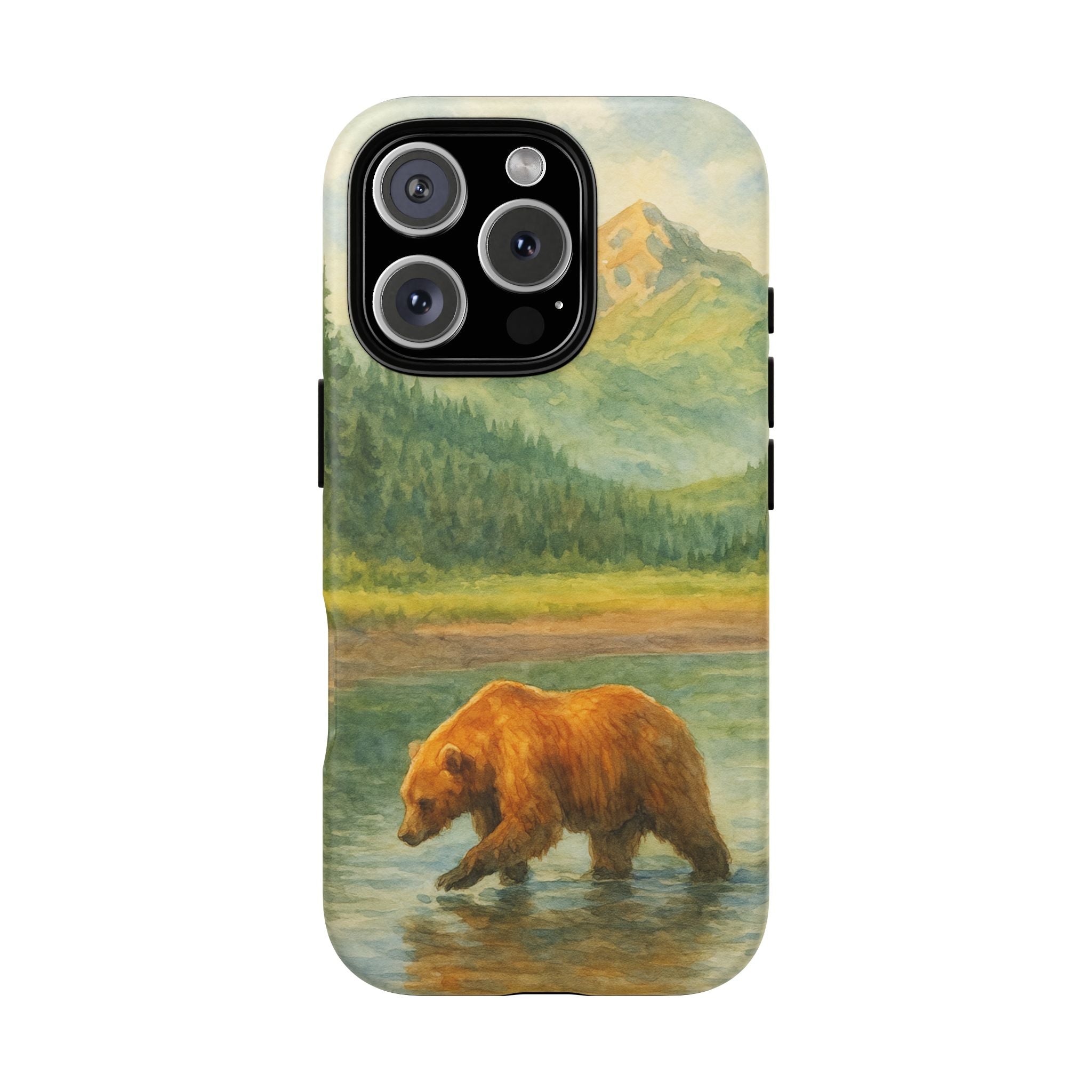 Scenic Bear Phone Case with, Tough & Protective Shell, Nature Lover Gift, Wildlife Art, Outdoor Adventure Accessory