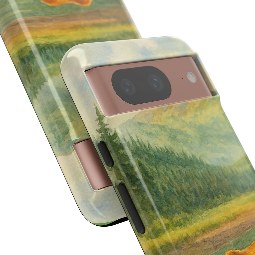 Scenic Bear Phone Case with, Tough & Protective Shell, Nature Lover Gift, Wildlife Art, Outdoor Adventure Accessory