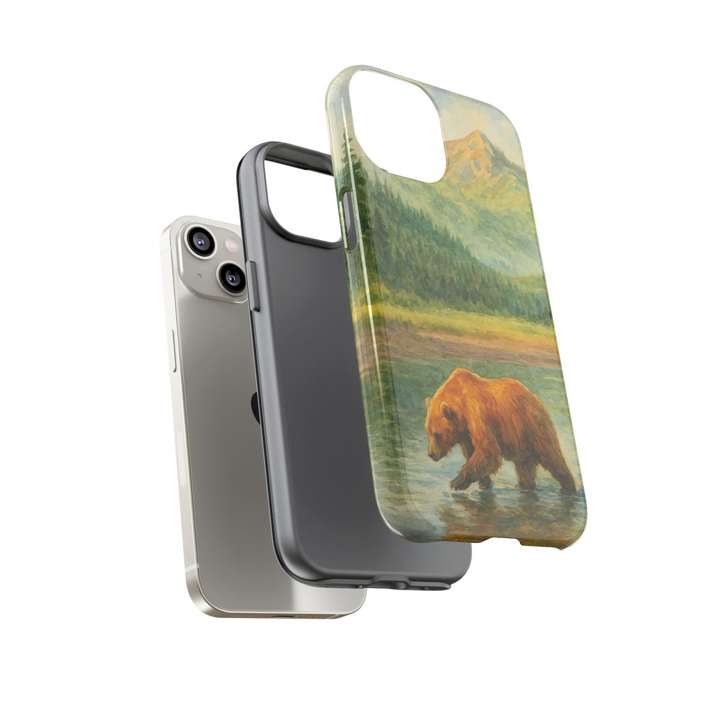 Scenic Bear Phone Case with, Tough & Protective Shell, Nature Lover Gift, Wildlife Art, Outdoor Adventure Accessory
