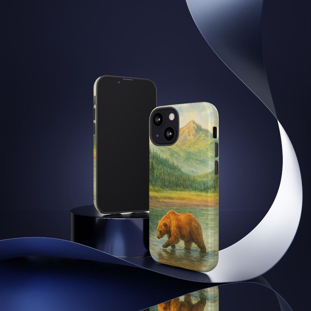 Scenic Bear Phone Case with, Tough & Protective Shell, Nature Lover Gift, Wildlife Art, Outdoor Adventure Accessory