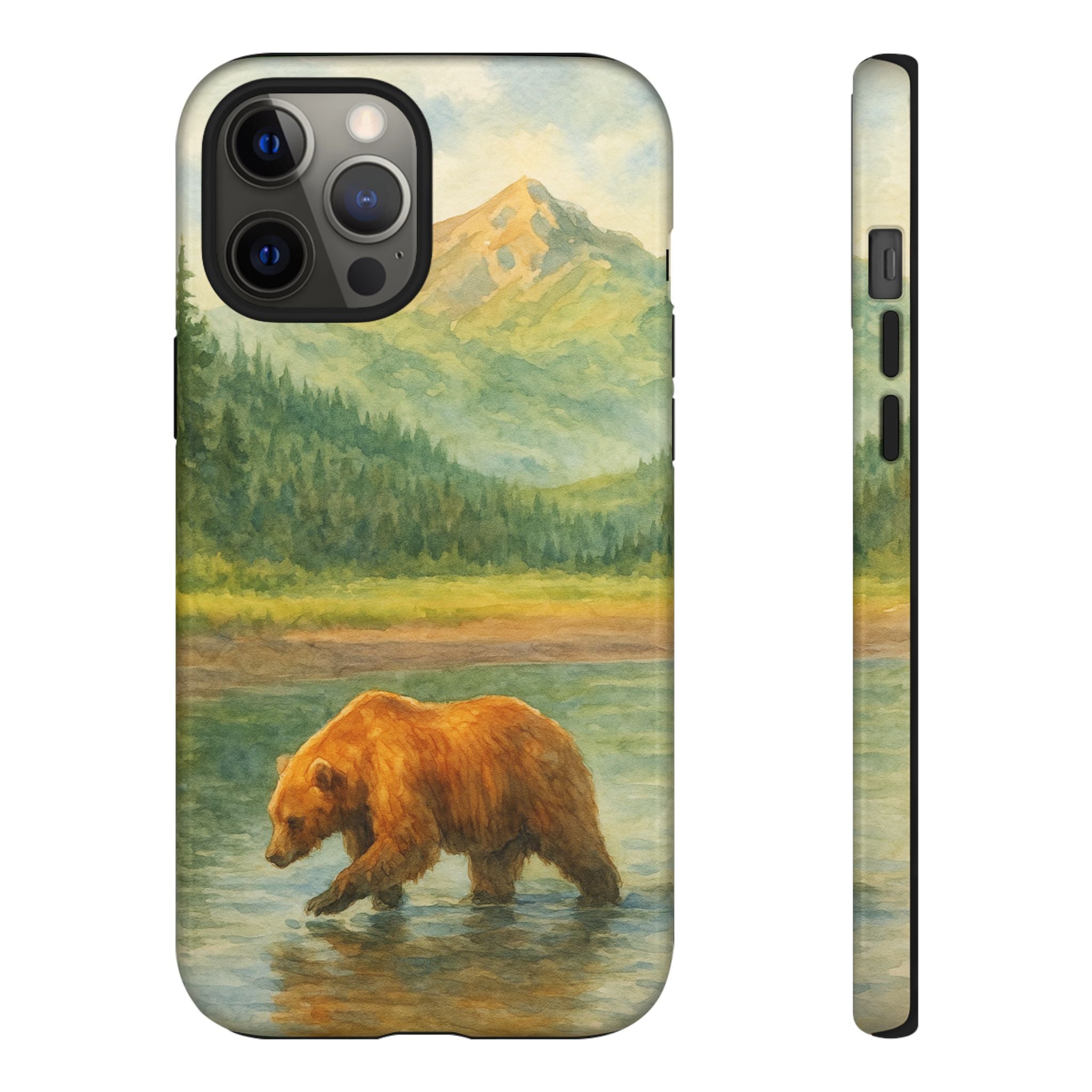 Scenic Bear Phone Case with, Tough & Protective Shell, Nature Lover Gift, Wildlife Art, Outdoor Adventure Accessory